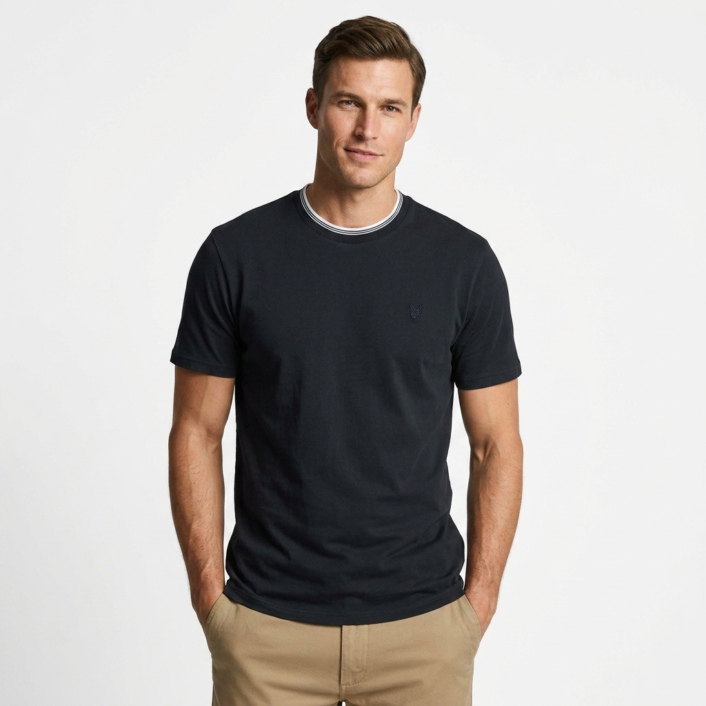 2416232 Lyle & Scott T-Shirt Blu Stampa Uomo