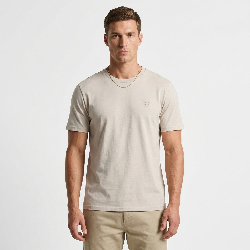 2416234 Lyle & Scott T-Shirt Beige Stampa Uomo