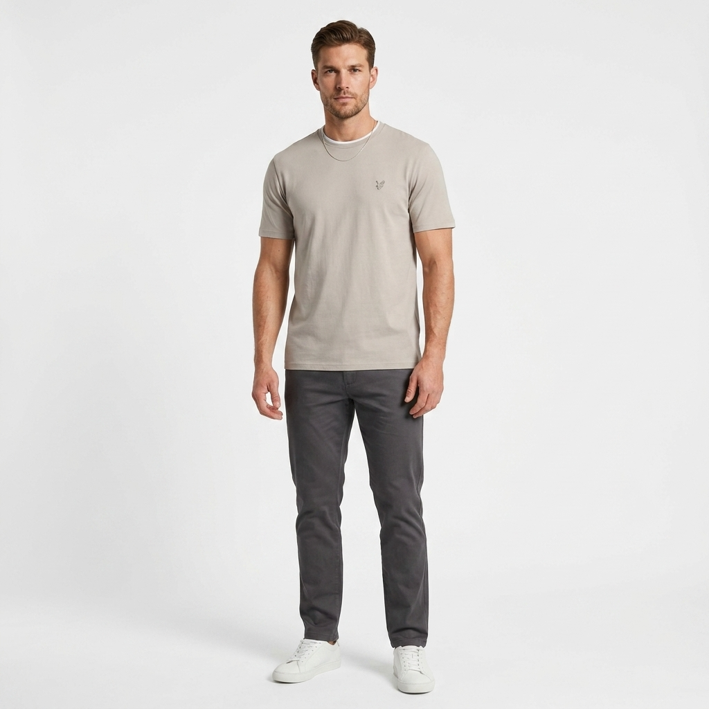 2416234 Lyle & Scott T-Shirt Beige Stampa Uomo
