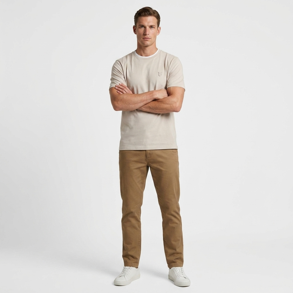 2416234 Lyle & Scott T-Shirt Beige Stampa Uomo