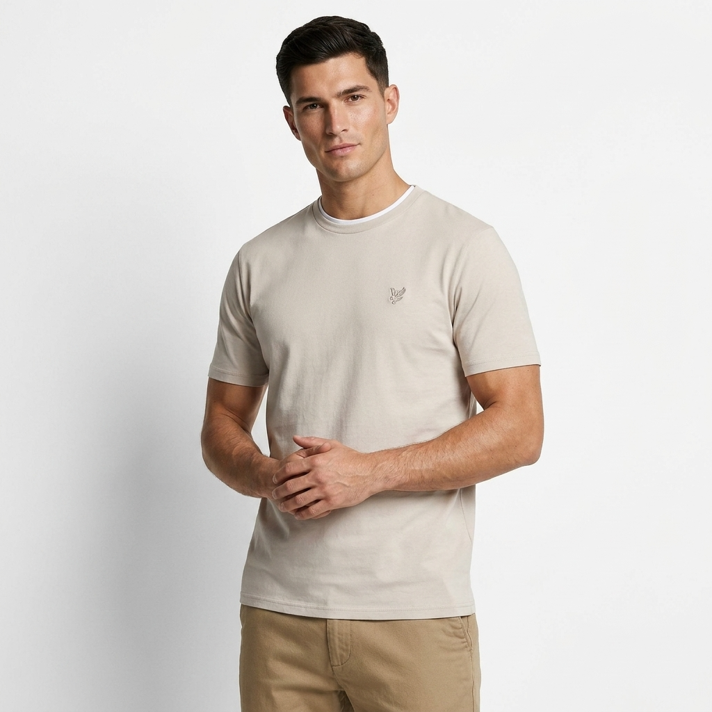 2416234 Lyle & Scott T-Shirt Beige Stampa Uomo