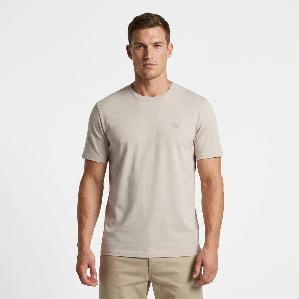 2416234 Lyle & Scott T-Shirt Beige Stampa Uomo