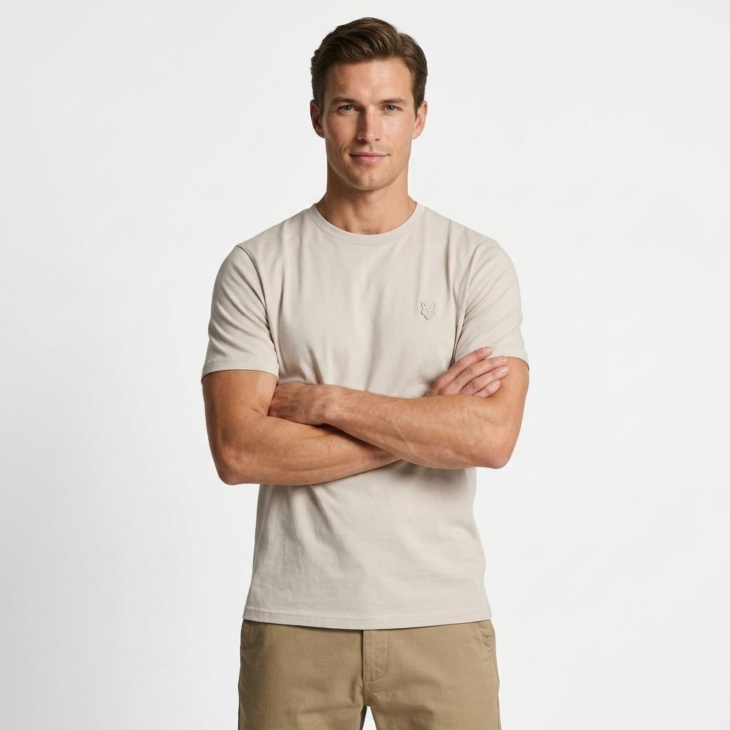 2416234 Lyle & Scott T-Shirt Beige Stampa Uomo