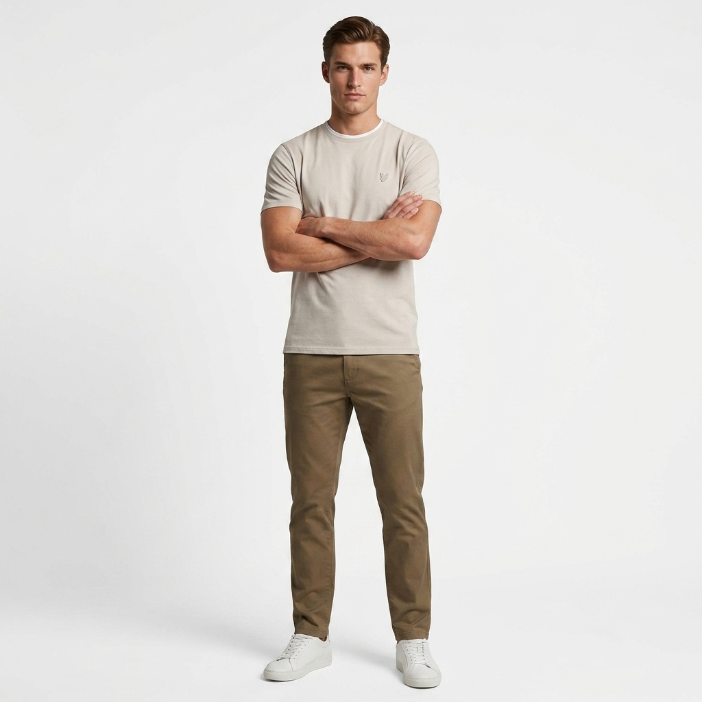 2416234 Lyle & Scott T-Shirt Beige Stampa Uomo