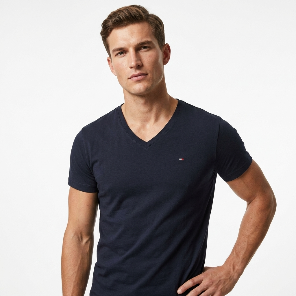 2424639 Tommy Hilfiger Jeans T-Shirt Nera Monocromo Uomo