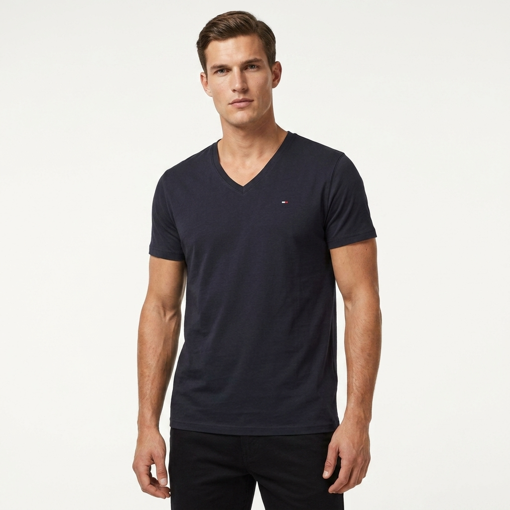 2424639 Tommy Hilfiger Jeans T-Shirt Nera Monocromo Uomo