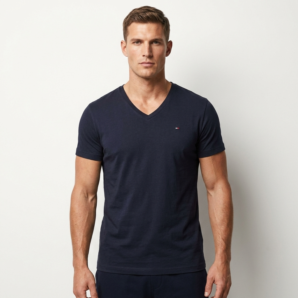 2424639 Tommy Hilfiger Jeans T-Shirt Nera Monocromo Uomo