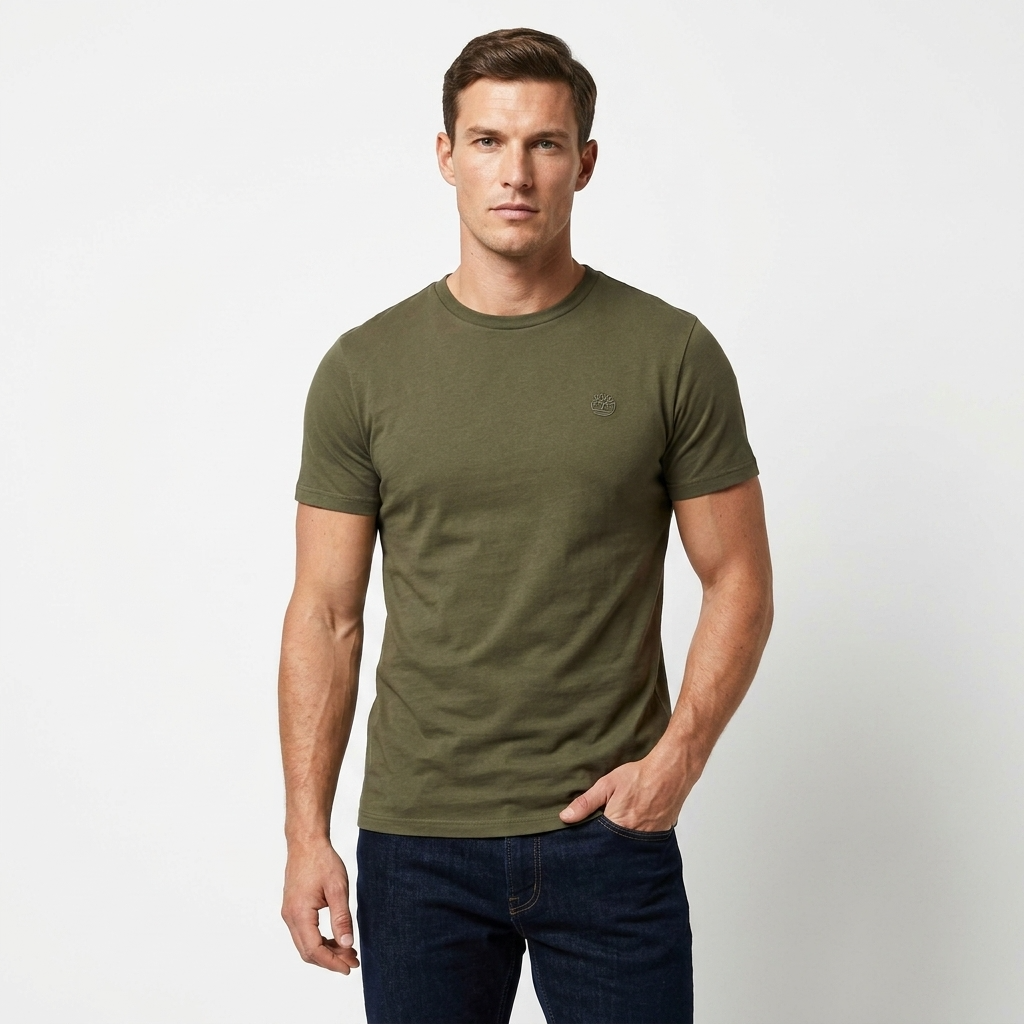 2452553 Timberland T-Shirt Verde 100% Cotone Uomo