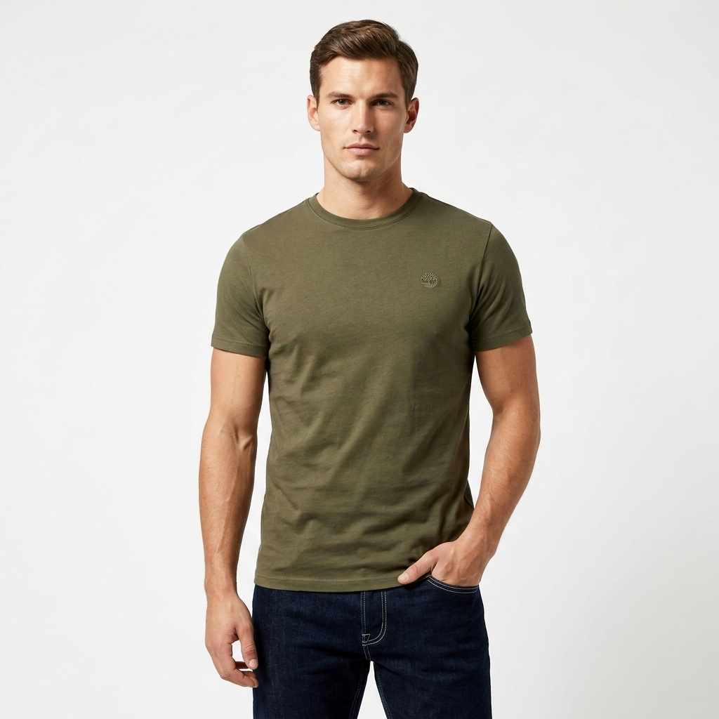 2452553 Timberland T-Shirt Verde 100% Cotone Uomo