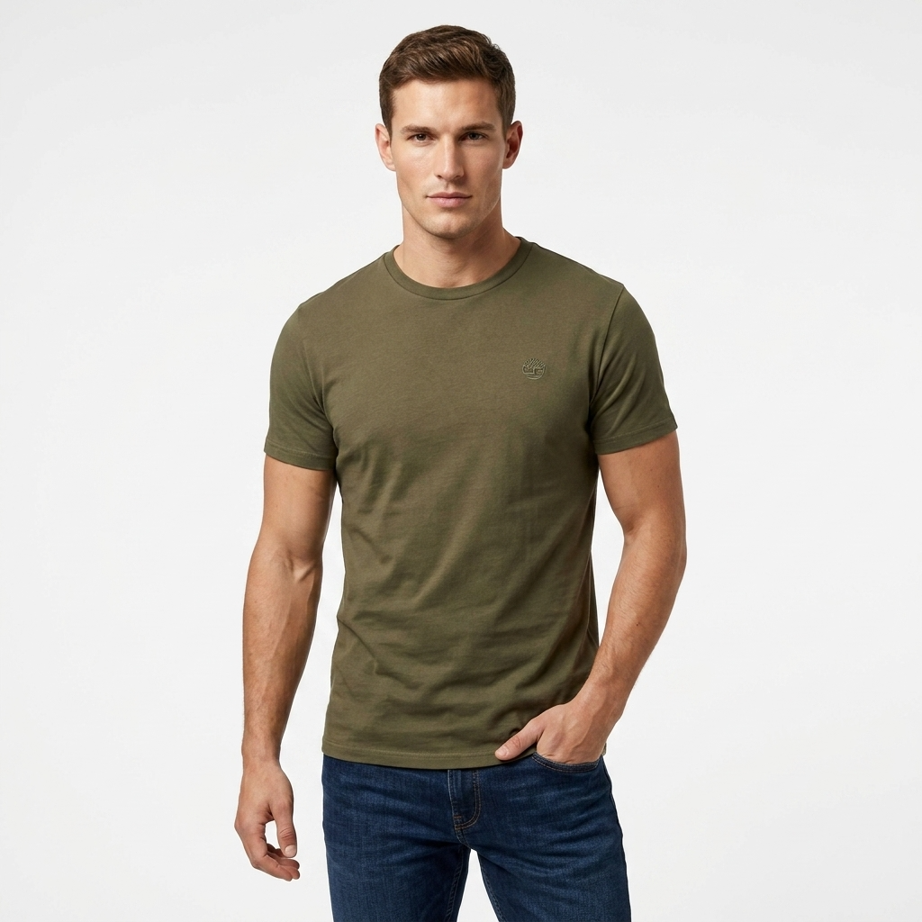2452553 Timberland T-Shirt Verde 100% Cotone Uomo