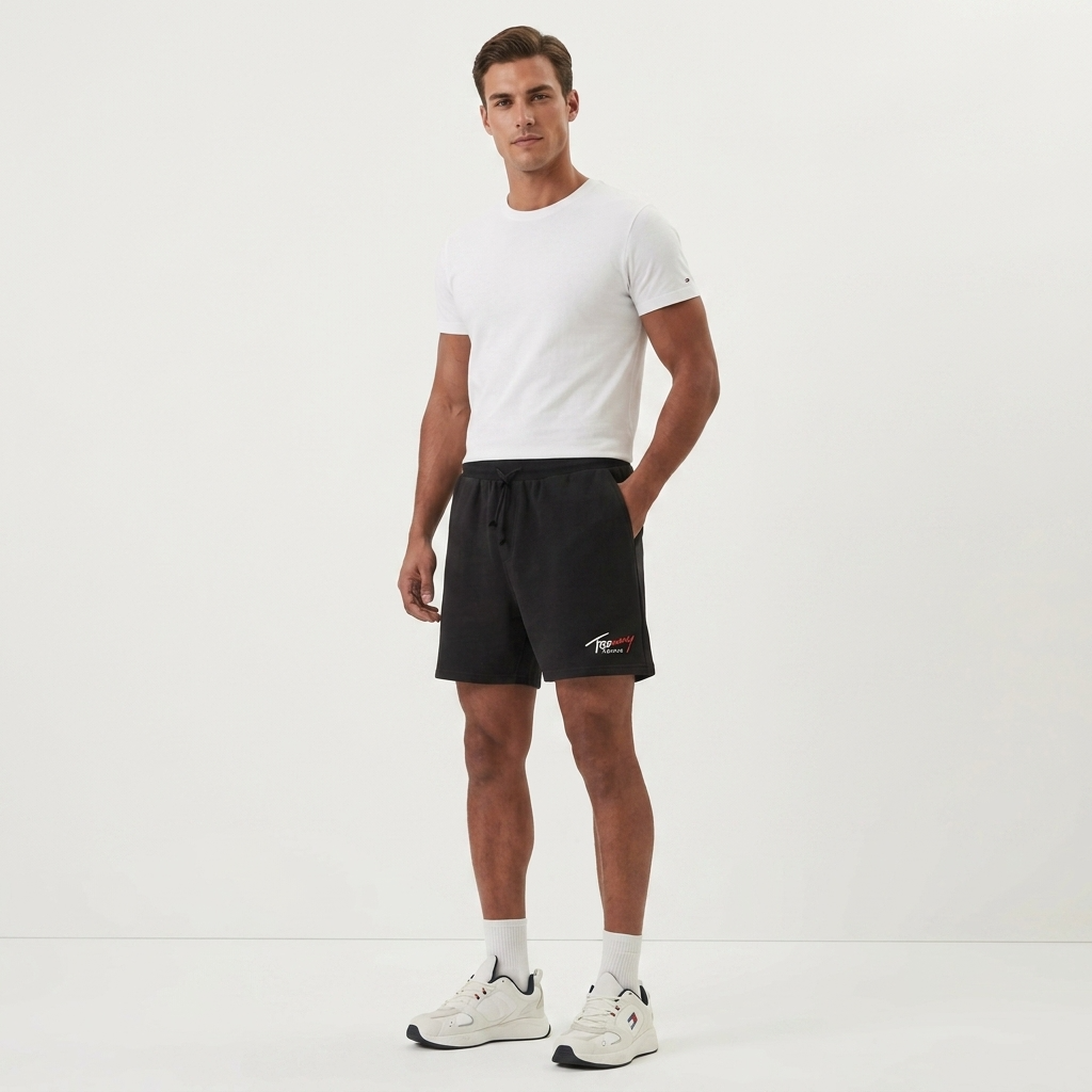 2453538 Tommy Hilfiger Jeans Bermuda Nero Uomo