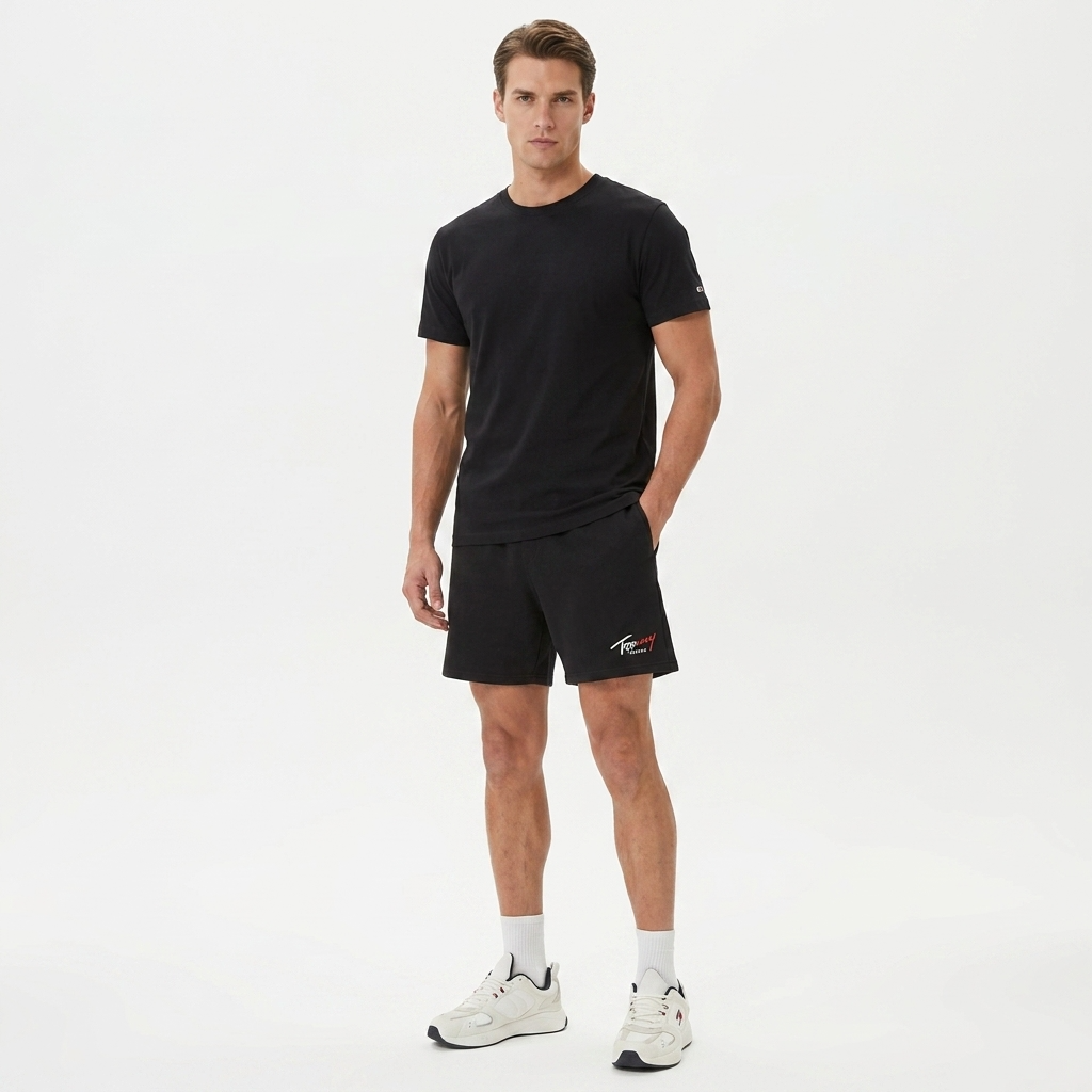 2453538 Tommy Hilfiger Jeans Bermuda Nero Uomo