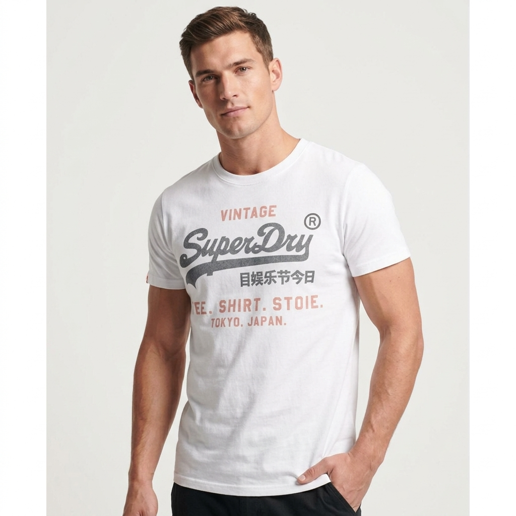 2456714 Superdry T-Shirt Bianco Stampa Uomo