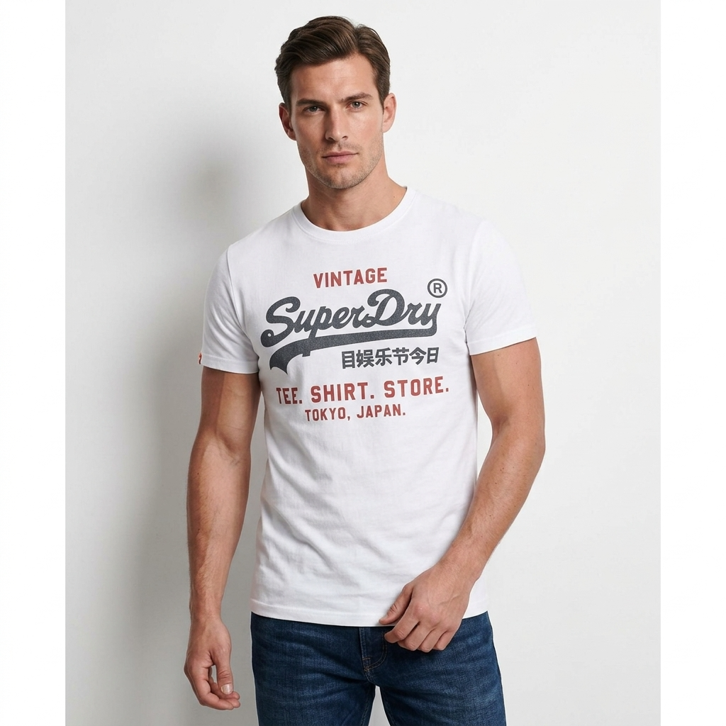 2456714 Superdry T-Shirt Bianco Stampa Uomo