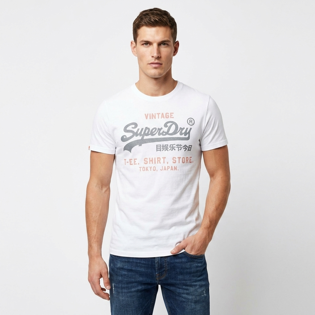 2456714 Superdry T-Shirt Bianco Stampa Uomo