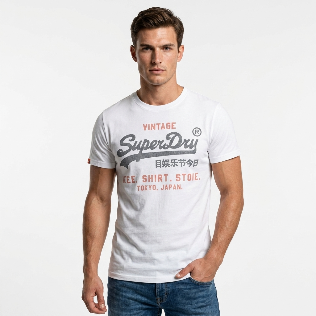 2456714 Superdry T-Shirt Bianco Stampa Uomo