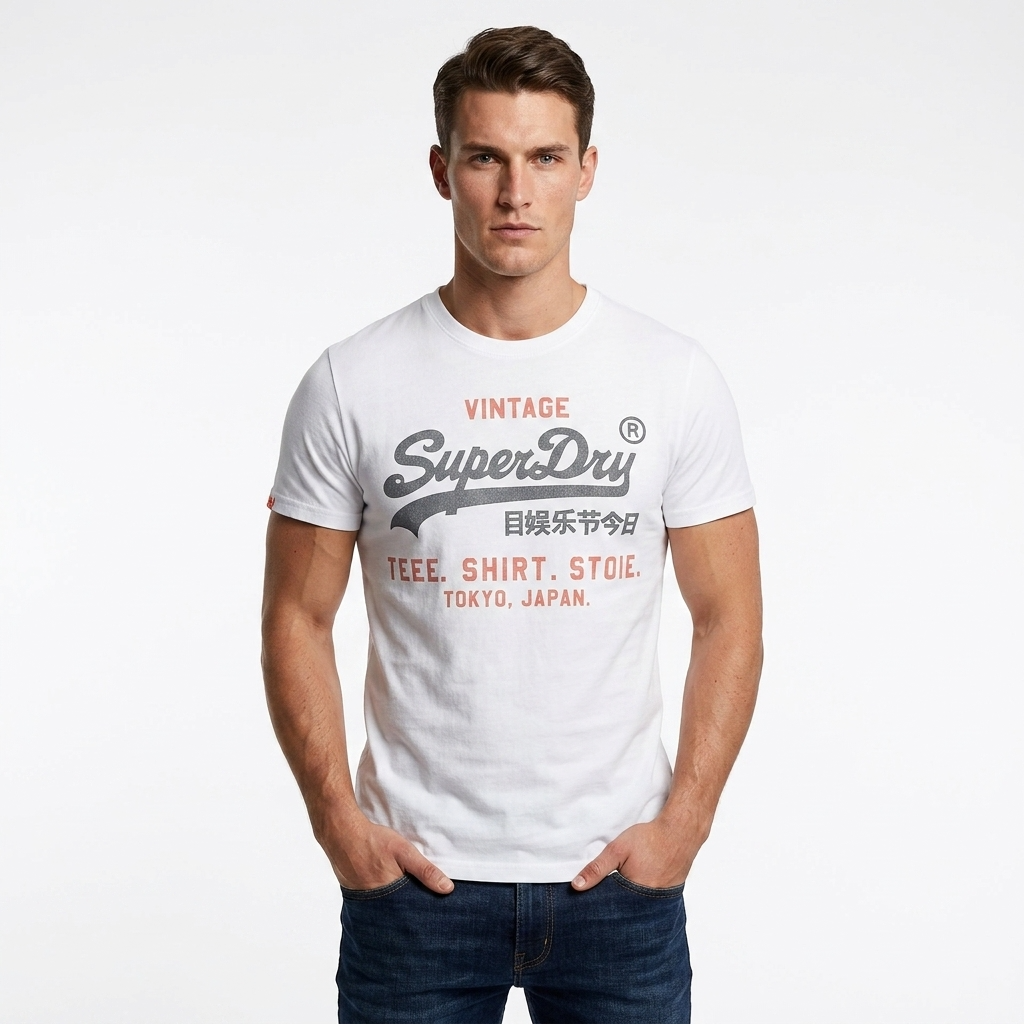 2456714 Superdry T-Shirt Bianco Stampa Uomo