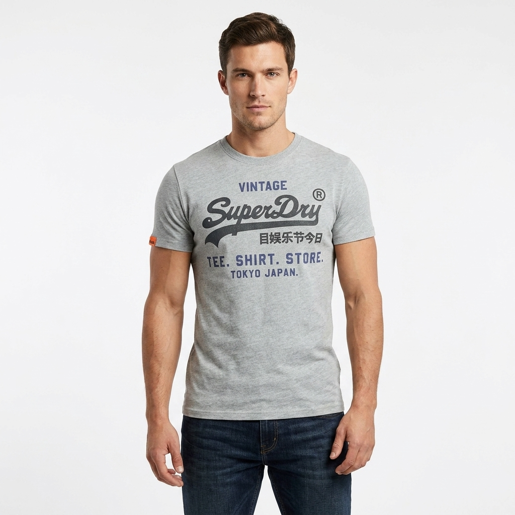 2456719 Superdry T-Shirt Grigio Stampa Uomo