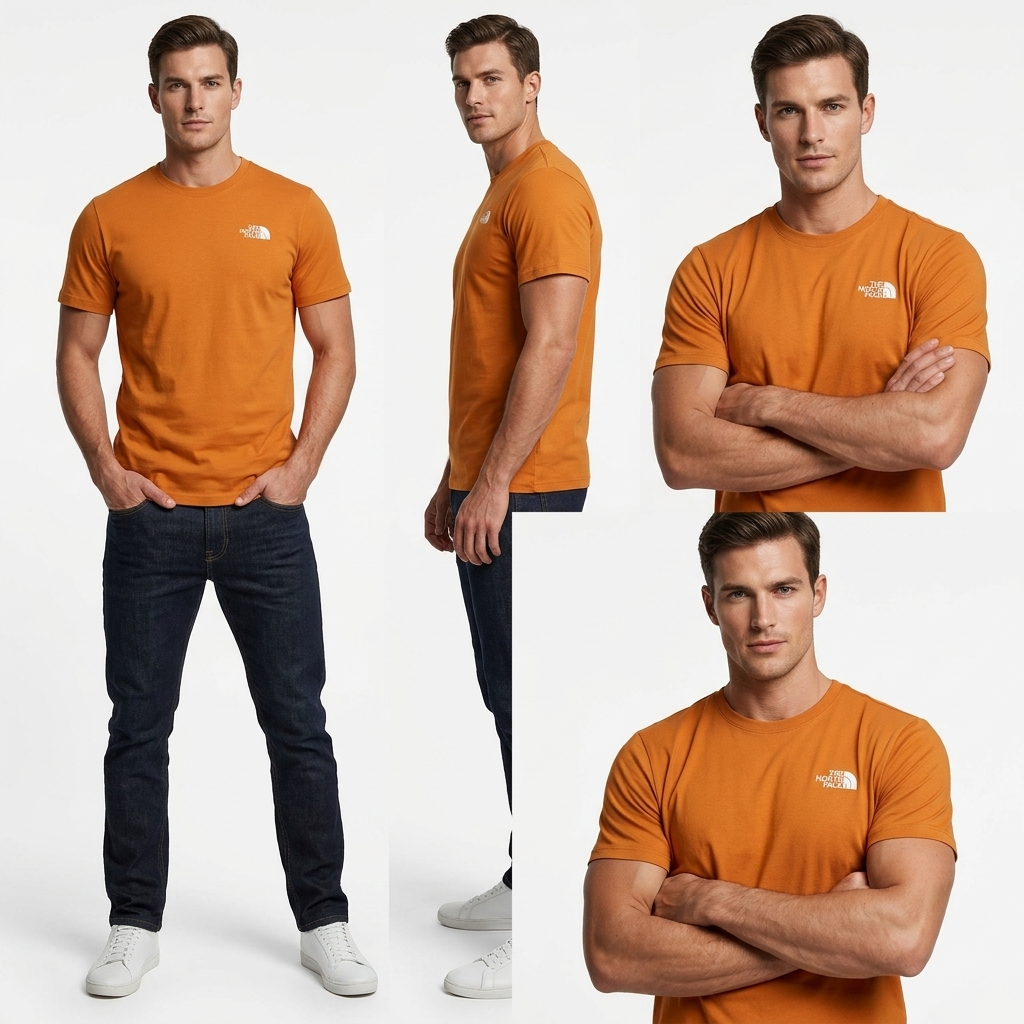 2457129 The North Face T-Shirt Arancione Uomo