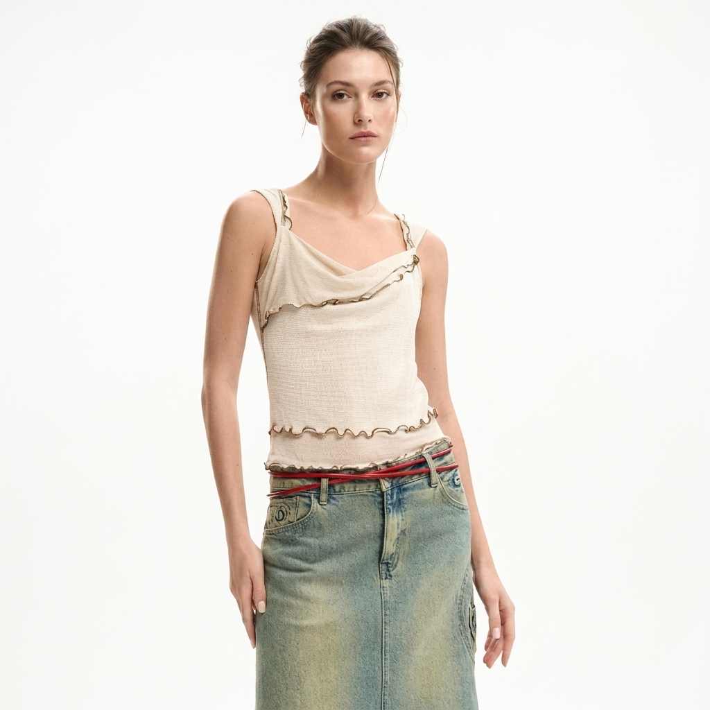 2459781 Desigual Top Beige Donna