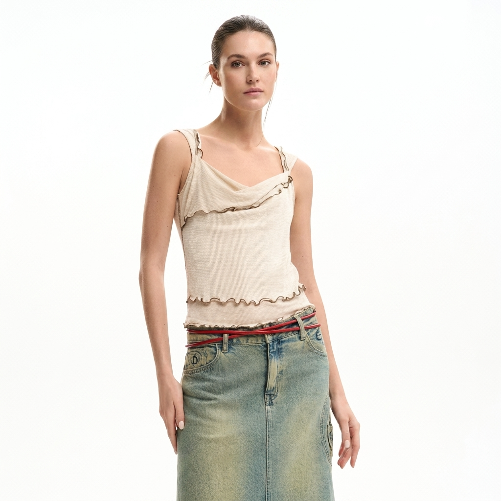 2459781 Desigual Top Beige Donna