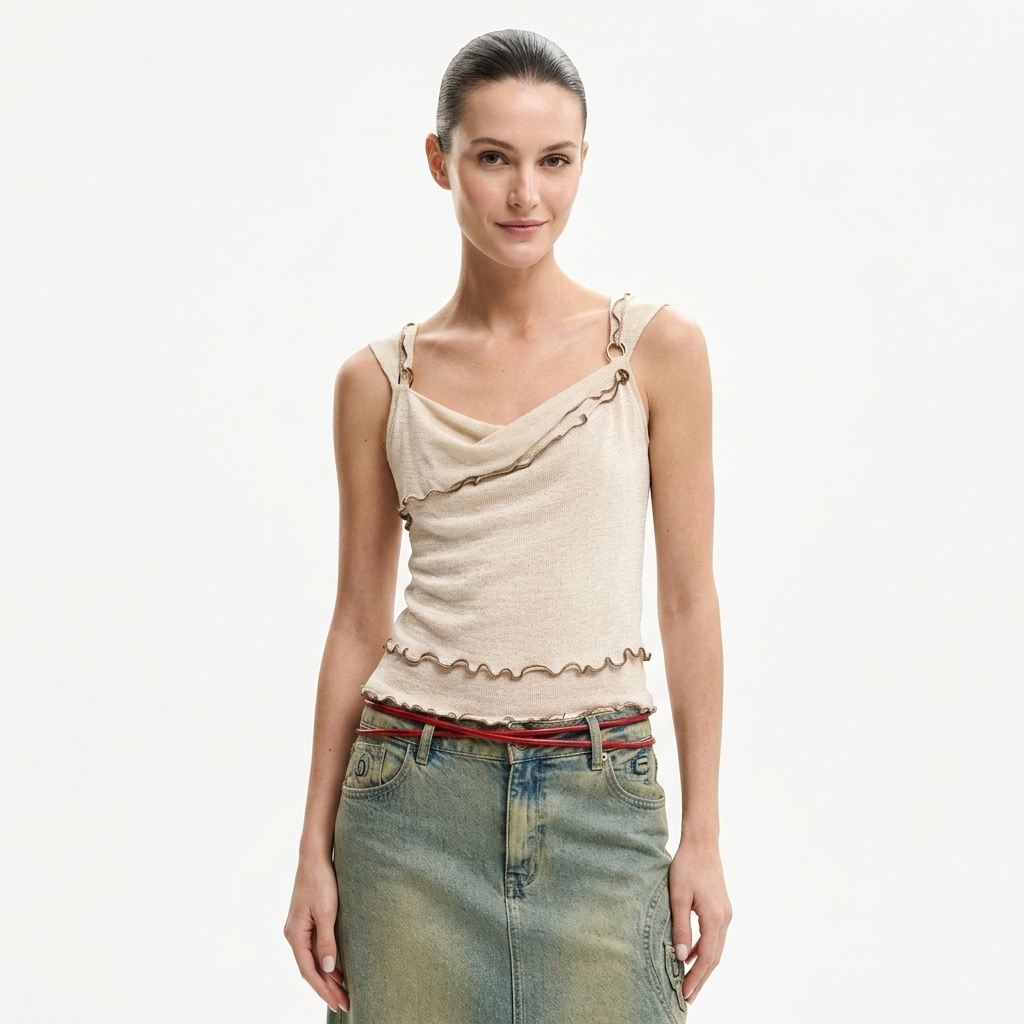 2459781 Desigual Top Beige Donna