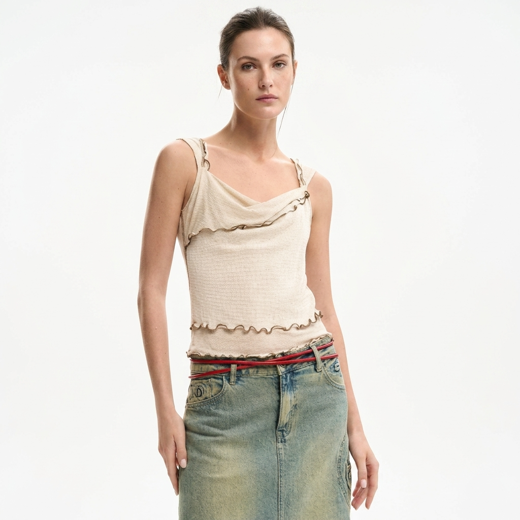 2459781 Desigual Top Beige Donna