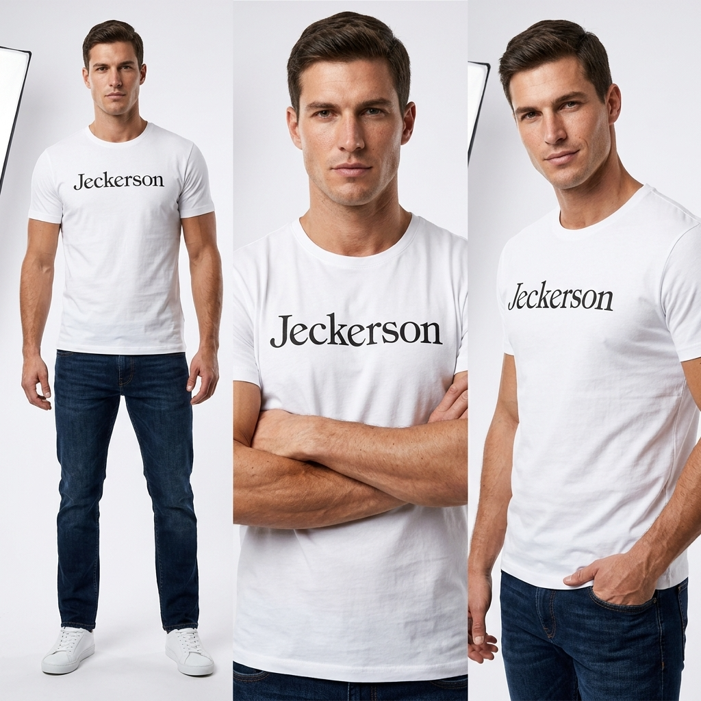 362836 Jeckerson T-Shirt Bianco Cotone Slim Uomo