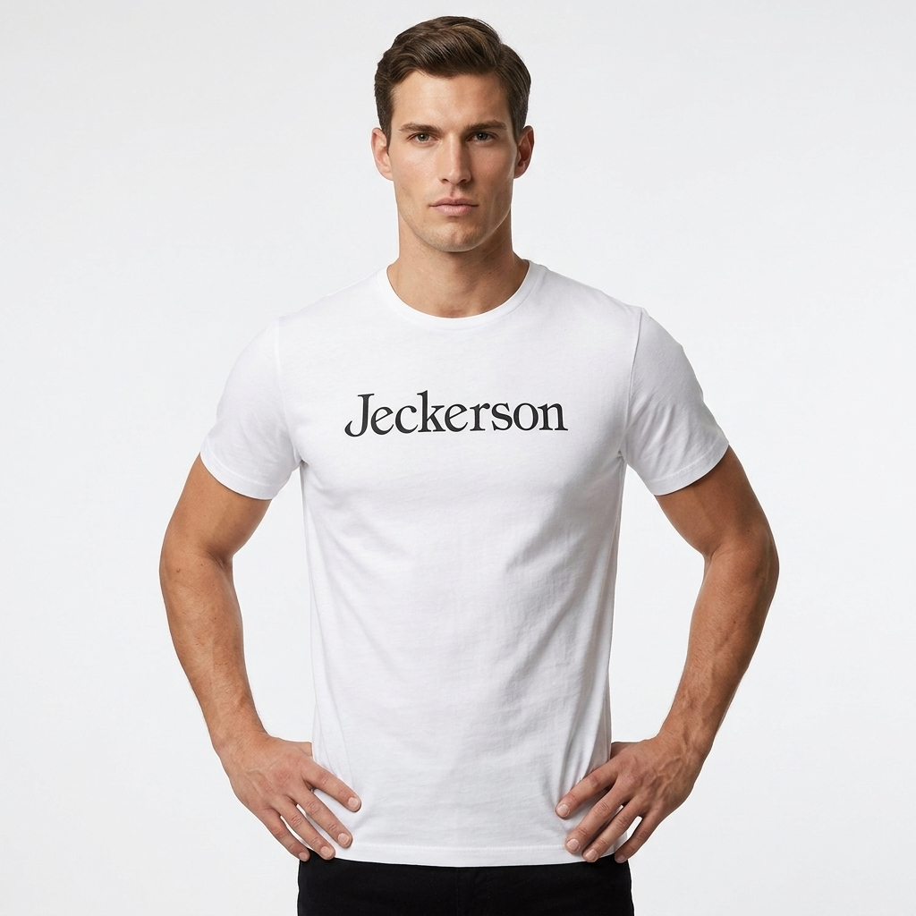 362836 Jeckerson T-Shirt Bianco Cotone Slim Uomo