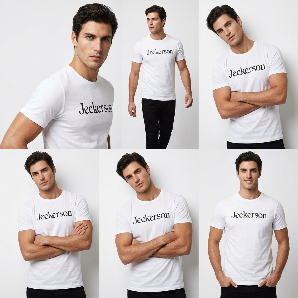 362836 Jeckerson T-Shirt Bianco Cotone Slim Uomo