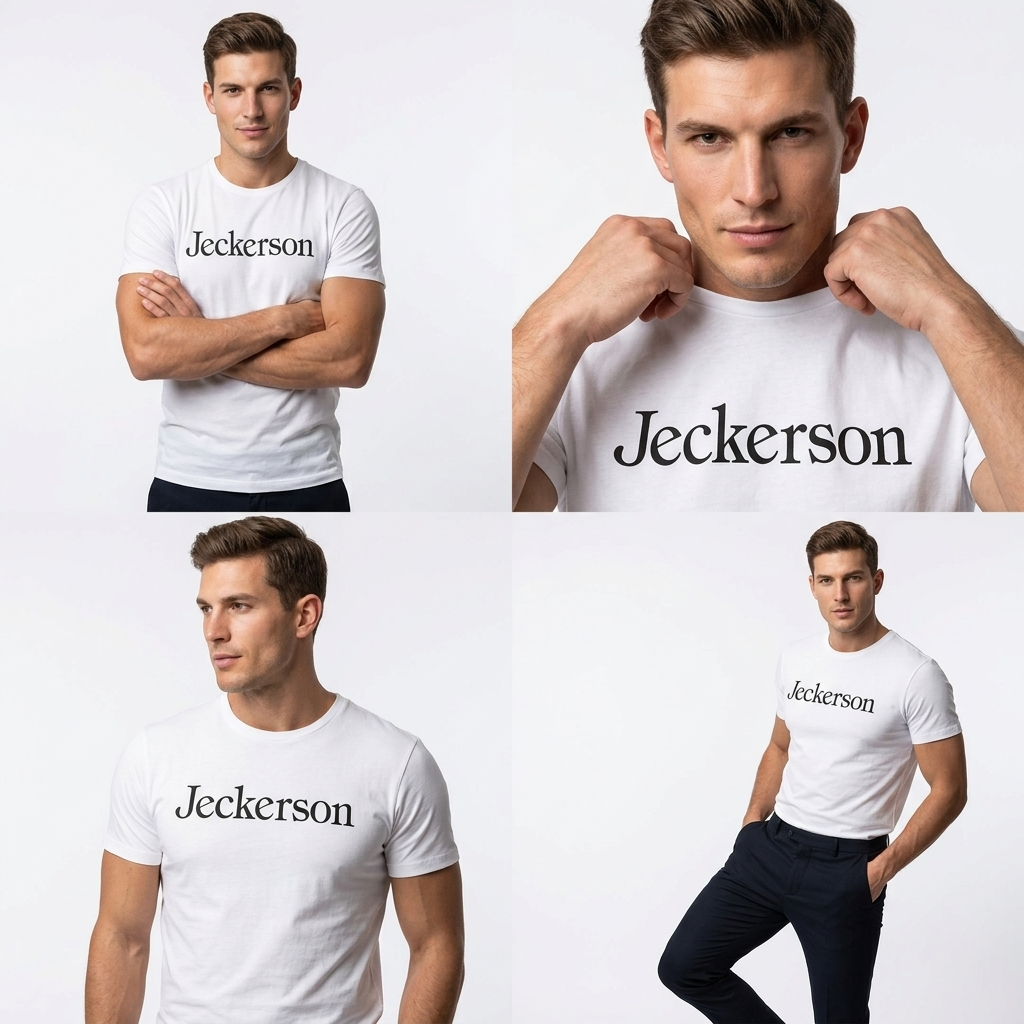 362836 Jeckerson T-Shirt Bianco Cotone Slim Uomo