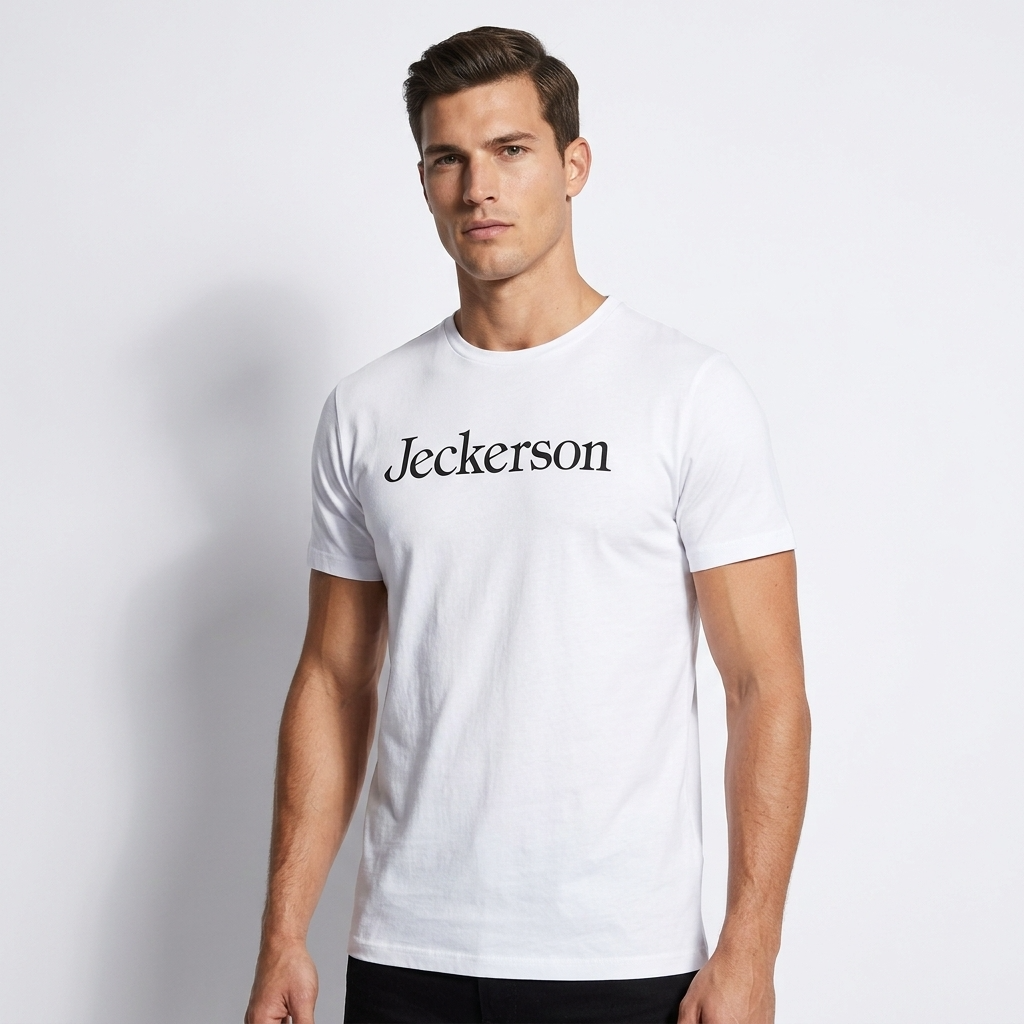 362836 Jeckerson T-Shirt Bianco Cotone Slim Uomo