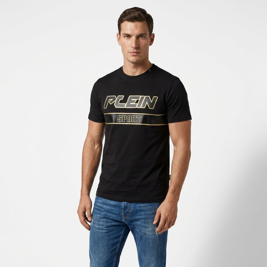 443810 Plein Sport T-Shirt Nero Stampa Uomo