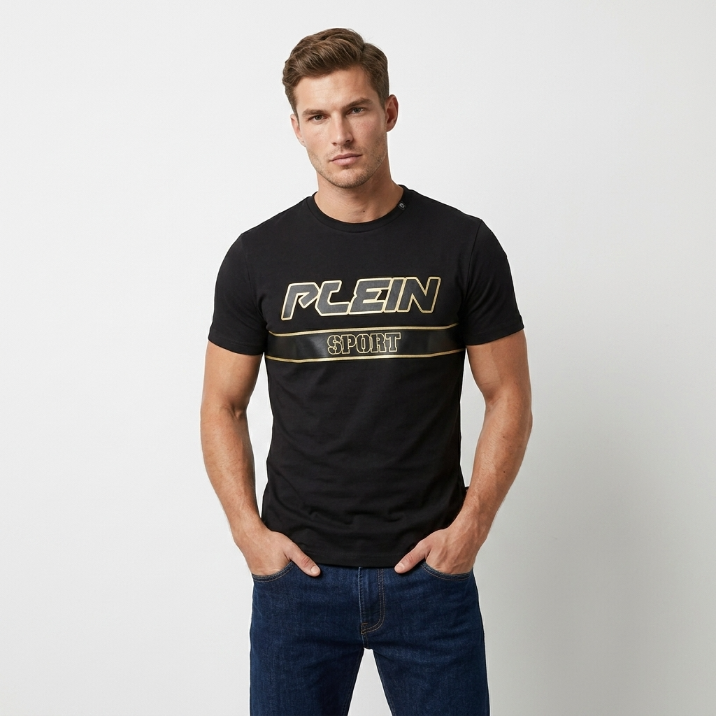 443810 Plein Sport T-Shirt Nero Stampa Uomo