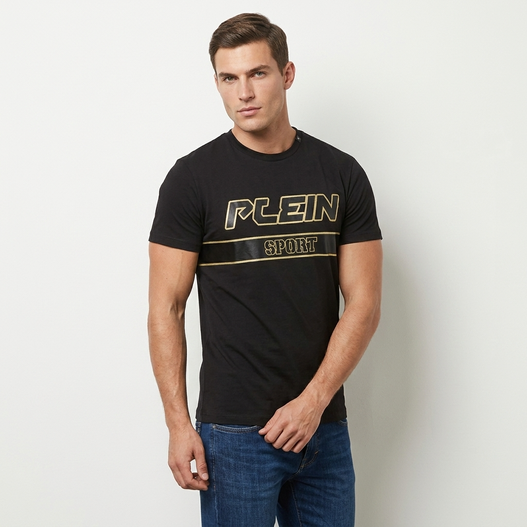 443810 Plein Sport T-Shirt Nero Stampa Uomo