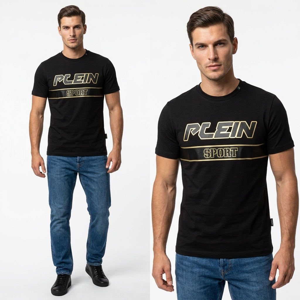 443810 Plein Sport T-Shirt Nero Stampa Uomo