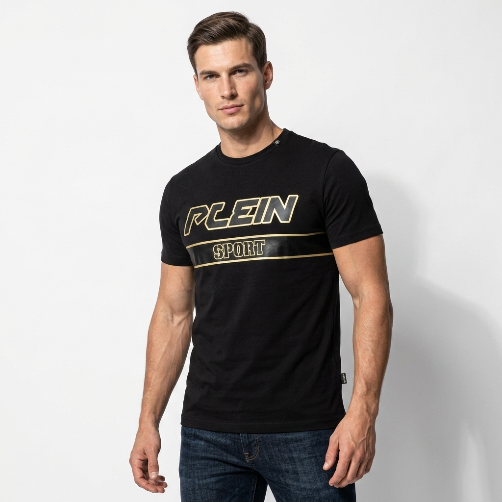 443810 Plein Sport T-Shirt Nero Stampa Uomo