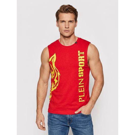 444065 Plein Sport Canotta Rossa Uomo