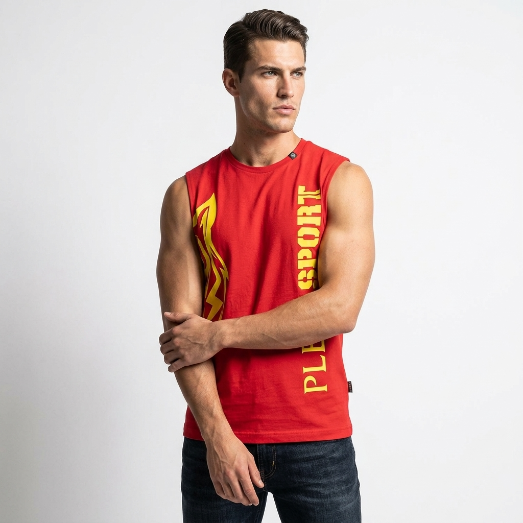 444065 Plein Sport Canotta Rossa Uomo