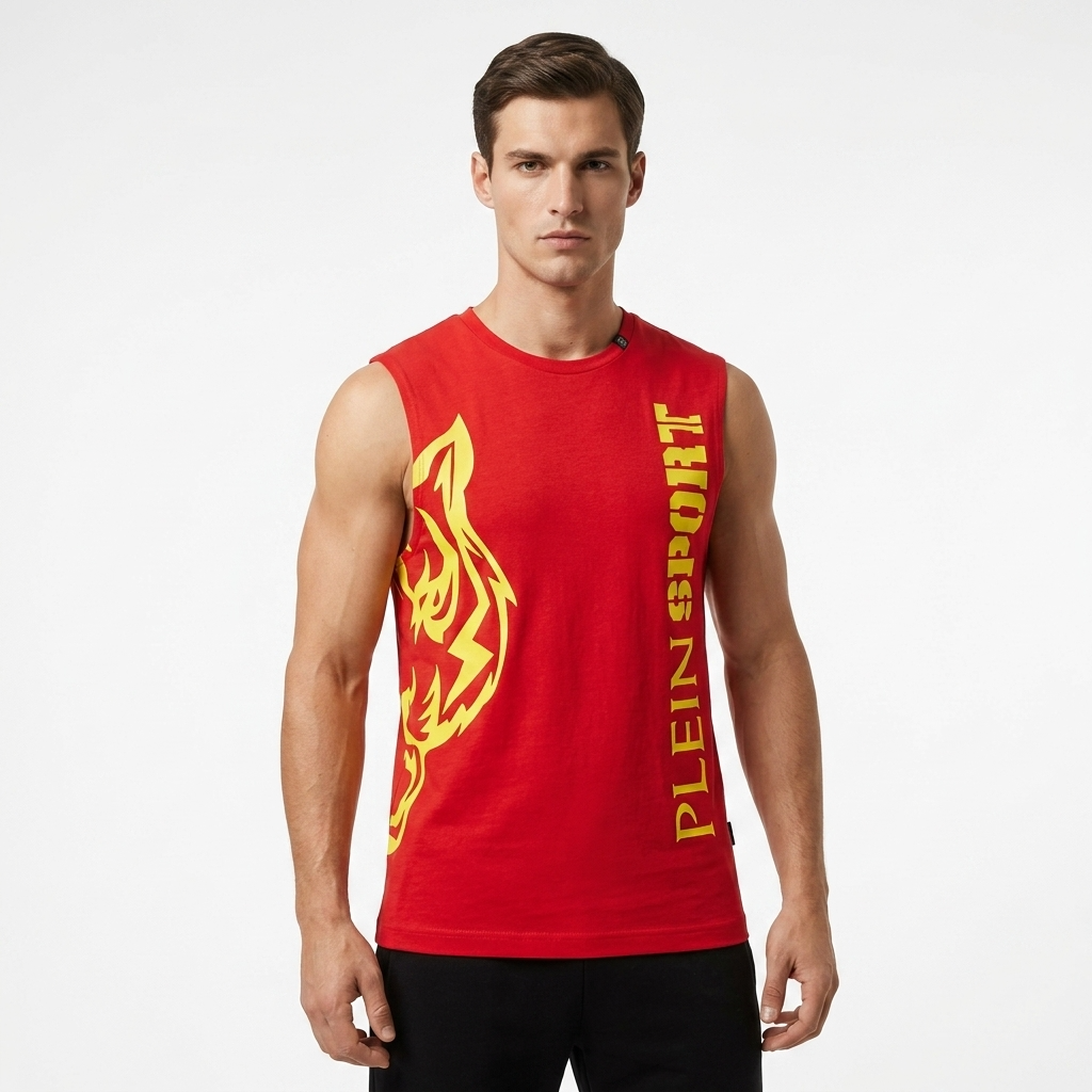 444065 Plein Sport Canotta Rossa Uomo