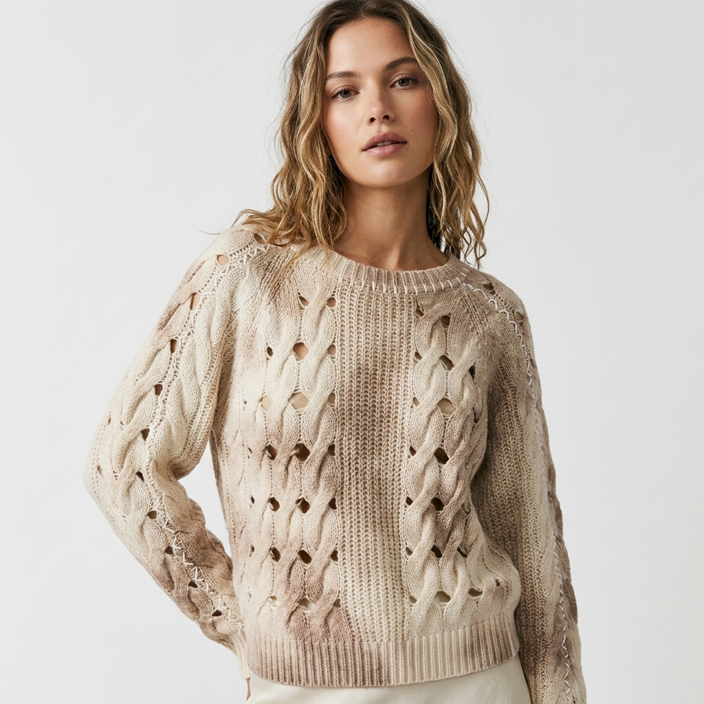 504186 Desigual Maglia Beige Donna Primavera/Estate