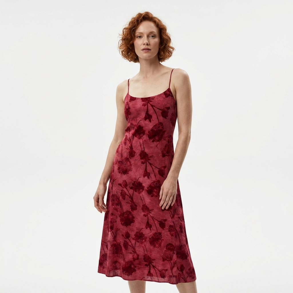 516580 Desigual Abito Fuxia Lungo Spalline Donna