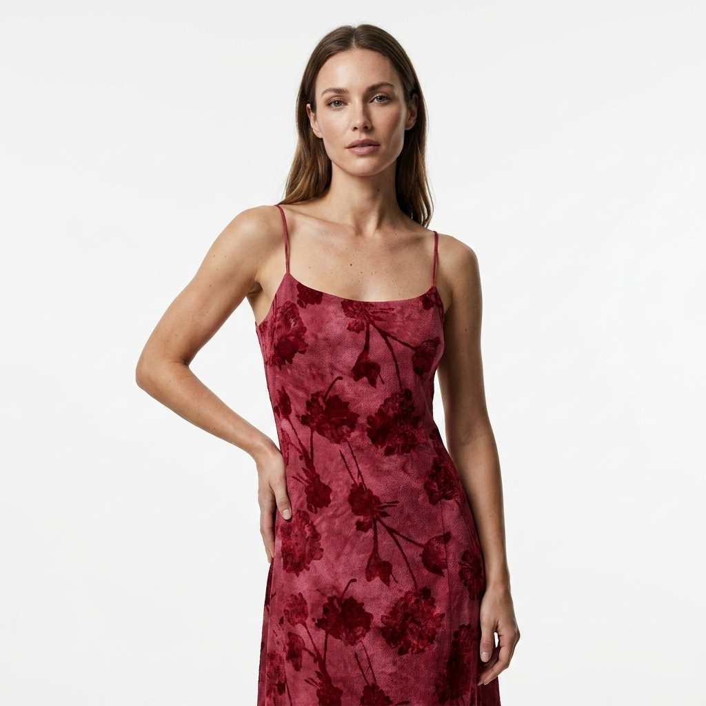 516580 Desigual Abito Fuxia Lungo Spalline Donna