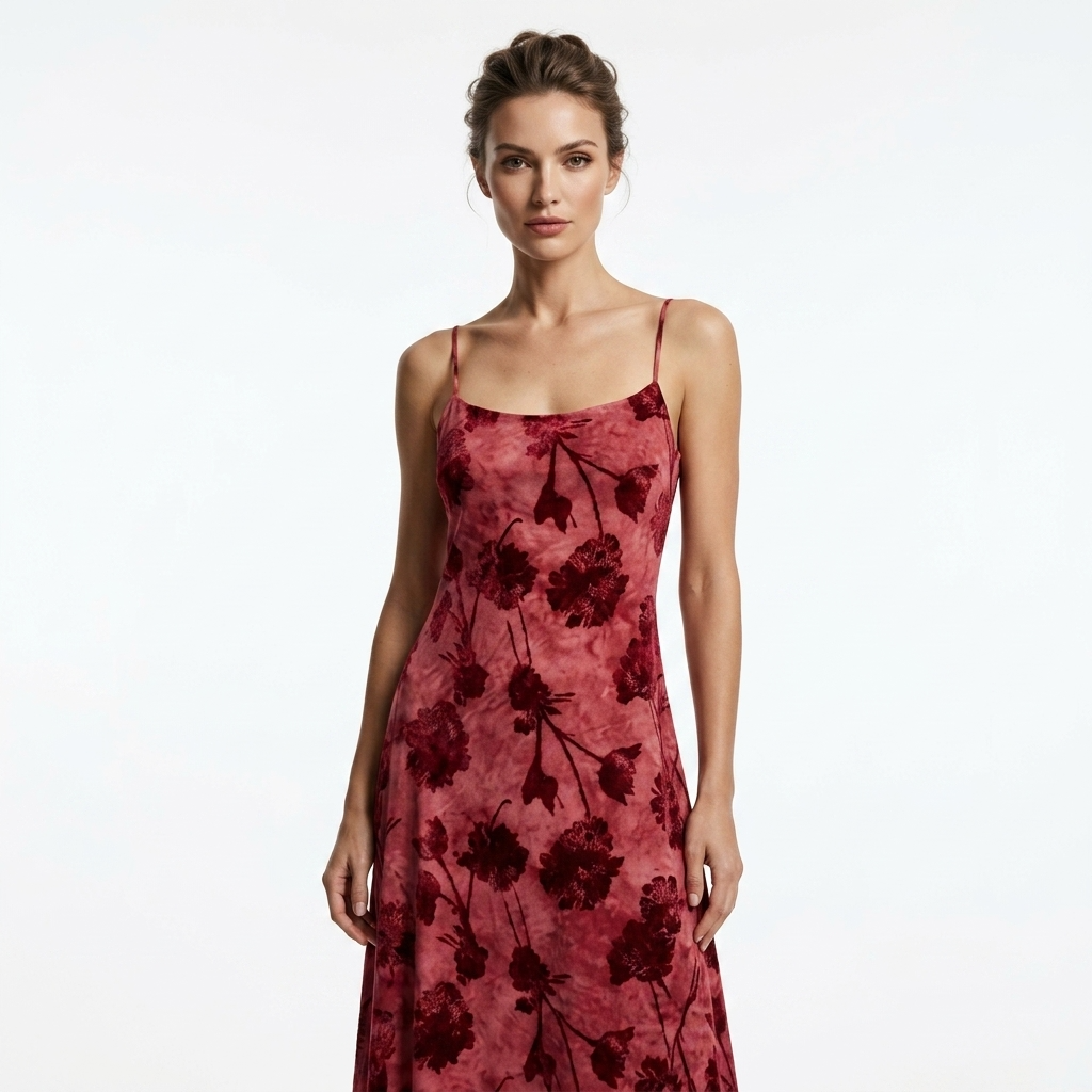 516580 Desigual Abito Fuxia Lungo Spalline Donna