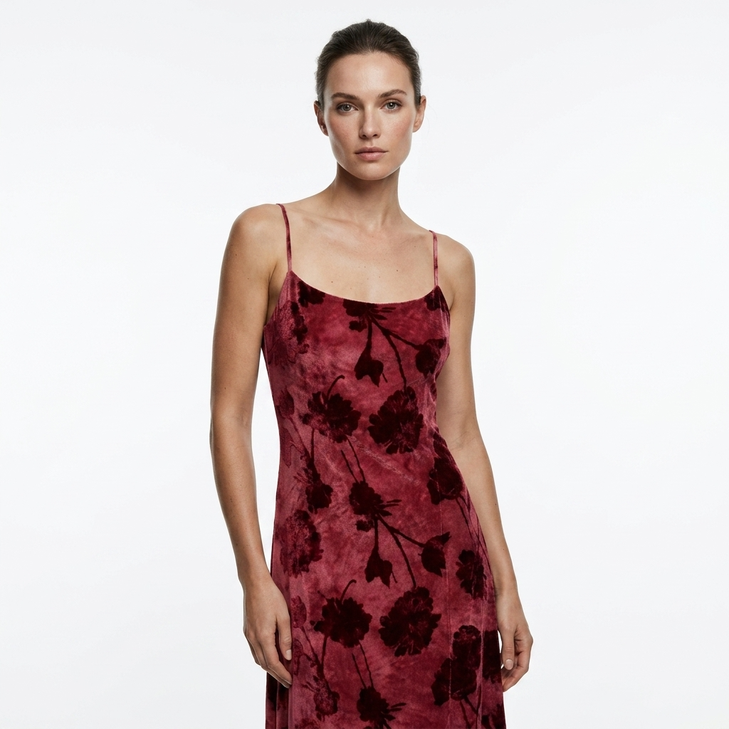 516580 Desigual Abito Fuxia Lungo Spalline Donna