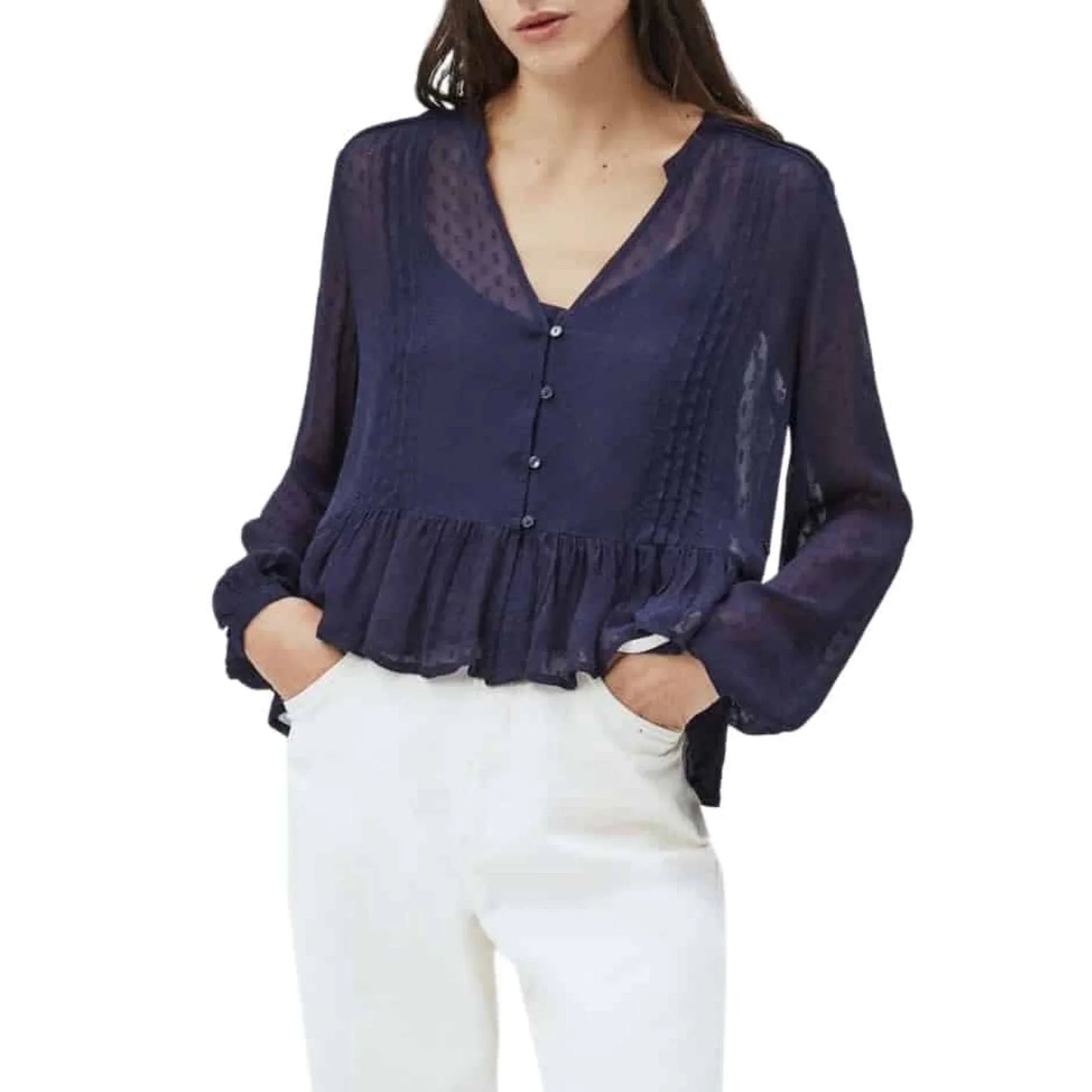ARVANA_PL303947 Pepe Jeans Camicia Donna Blu Viscosa