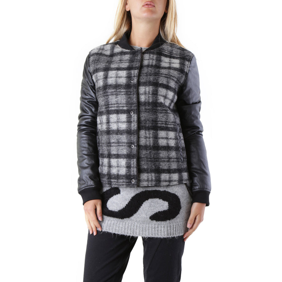 Giacca Bi-materiale Tartan
