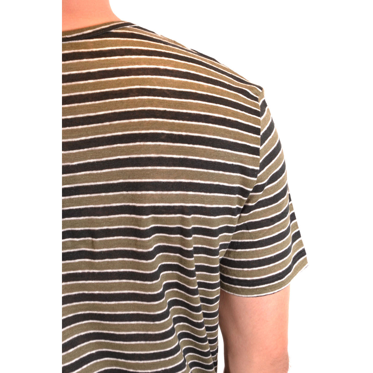 2431223 Paolo Pecora T-shirt Multicolore Righe Lino Uomo