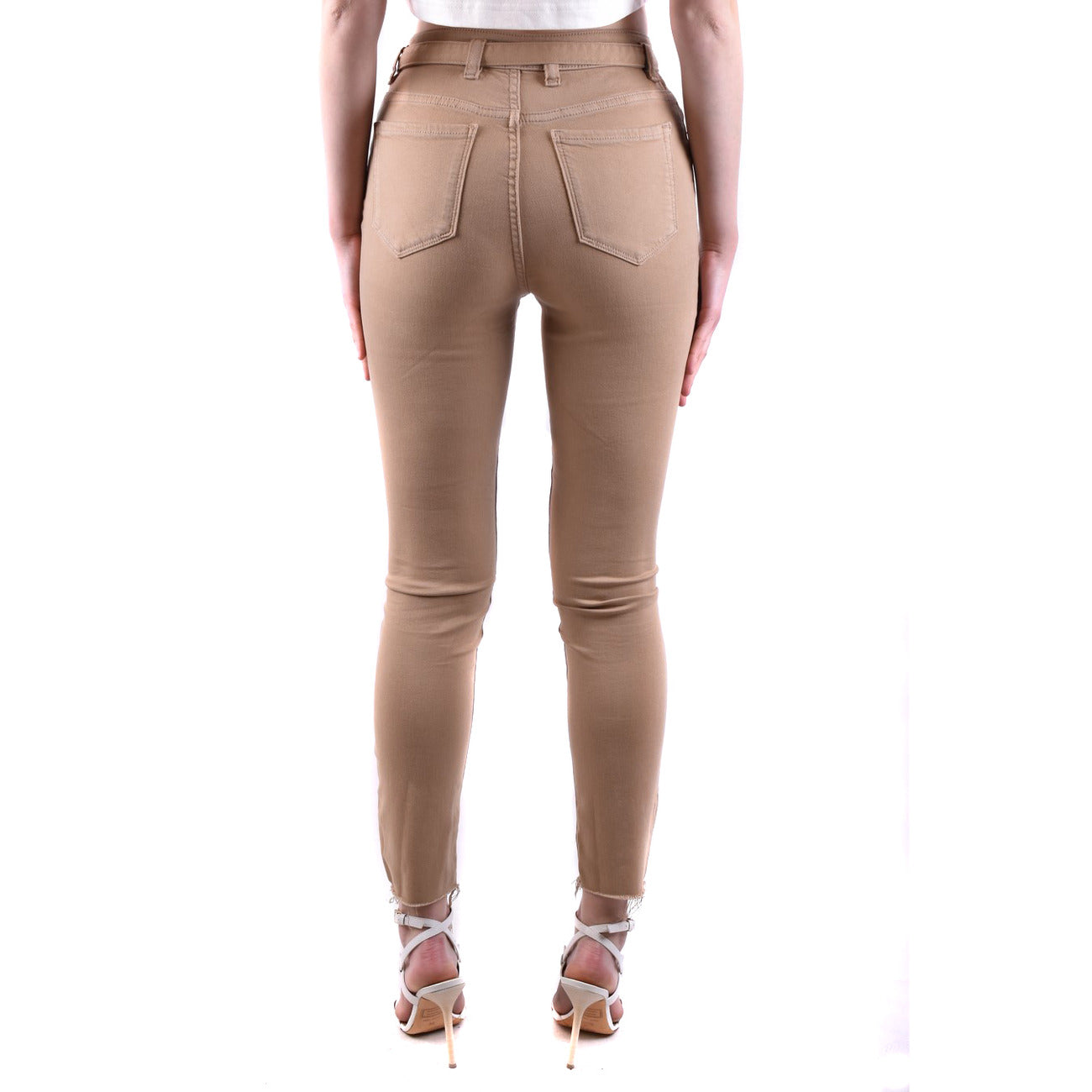 2422982 Pinko Pantaloni Beige in Lyocell e Viscosa Donna