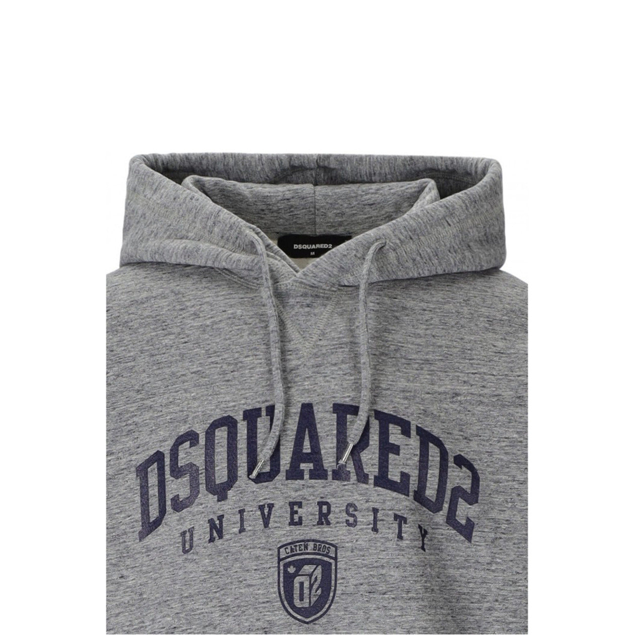 2424554 Dsquared2 Felpa Grigia Stampa Cappuccio Uomo